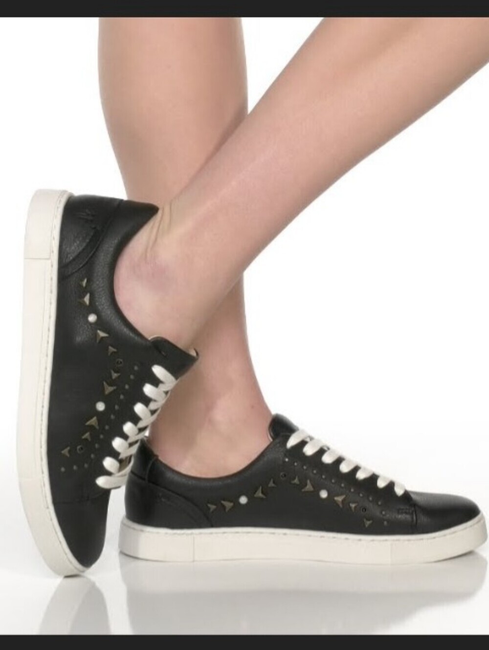 Frye Ivy Studded Low Lace Leather Sneakers Size 8